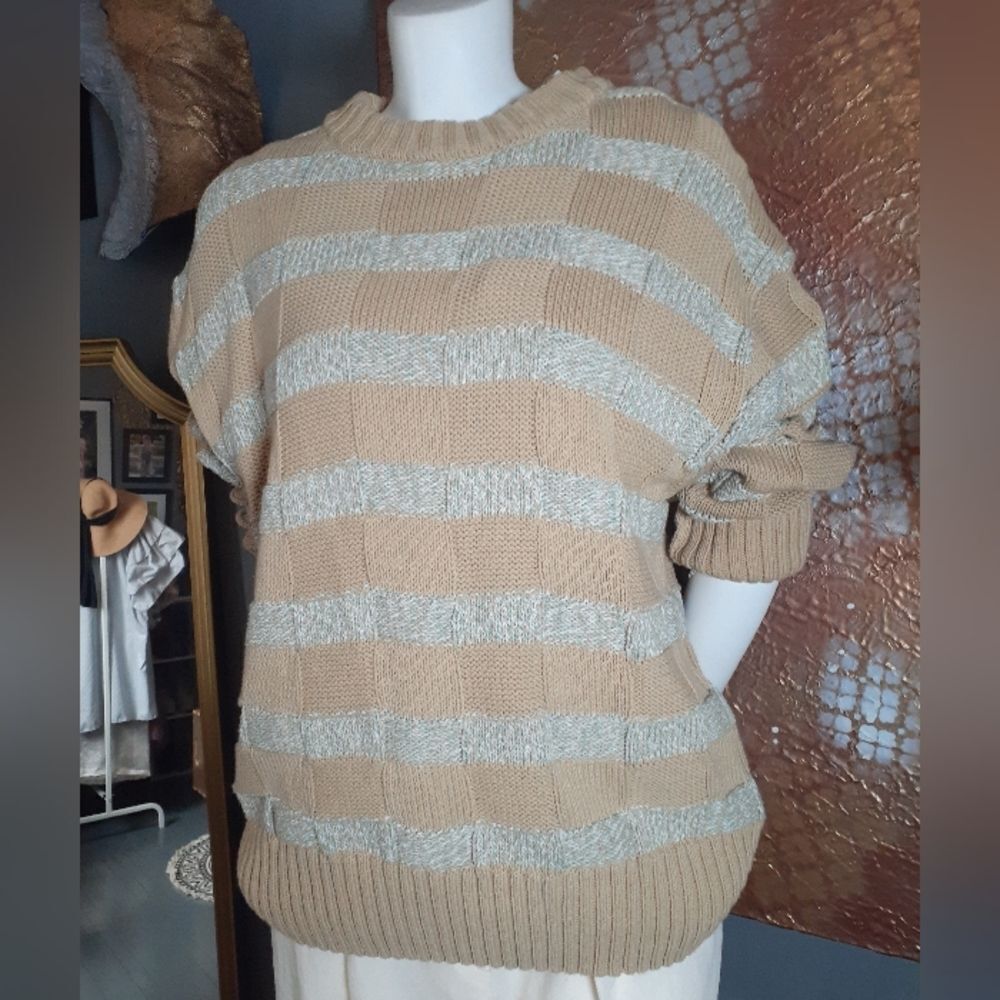 Zara Cotton Blend Oversized Striped Sweater